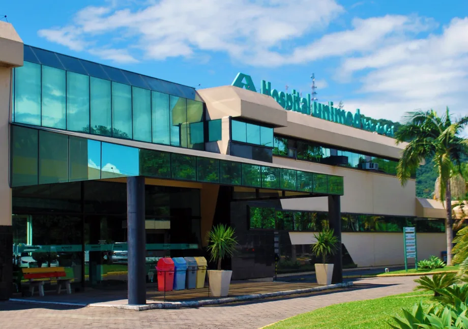 Fachada do Hospital Unimed Vale do Caí, em São Sebastião do Caí - RS