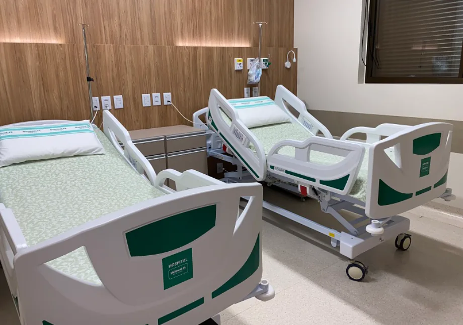 Quarto de internação do Hospital Unimed Vale do Caí